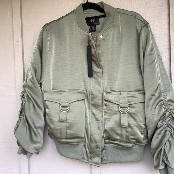 NWT House of Harlow 1960 bomber jacket olive/army green - Picture 14 of 14
